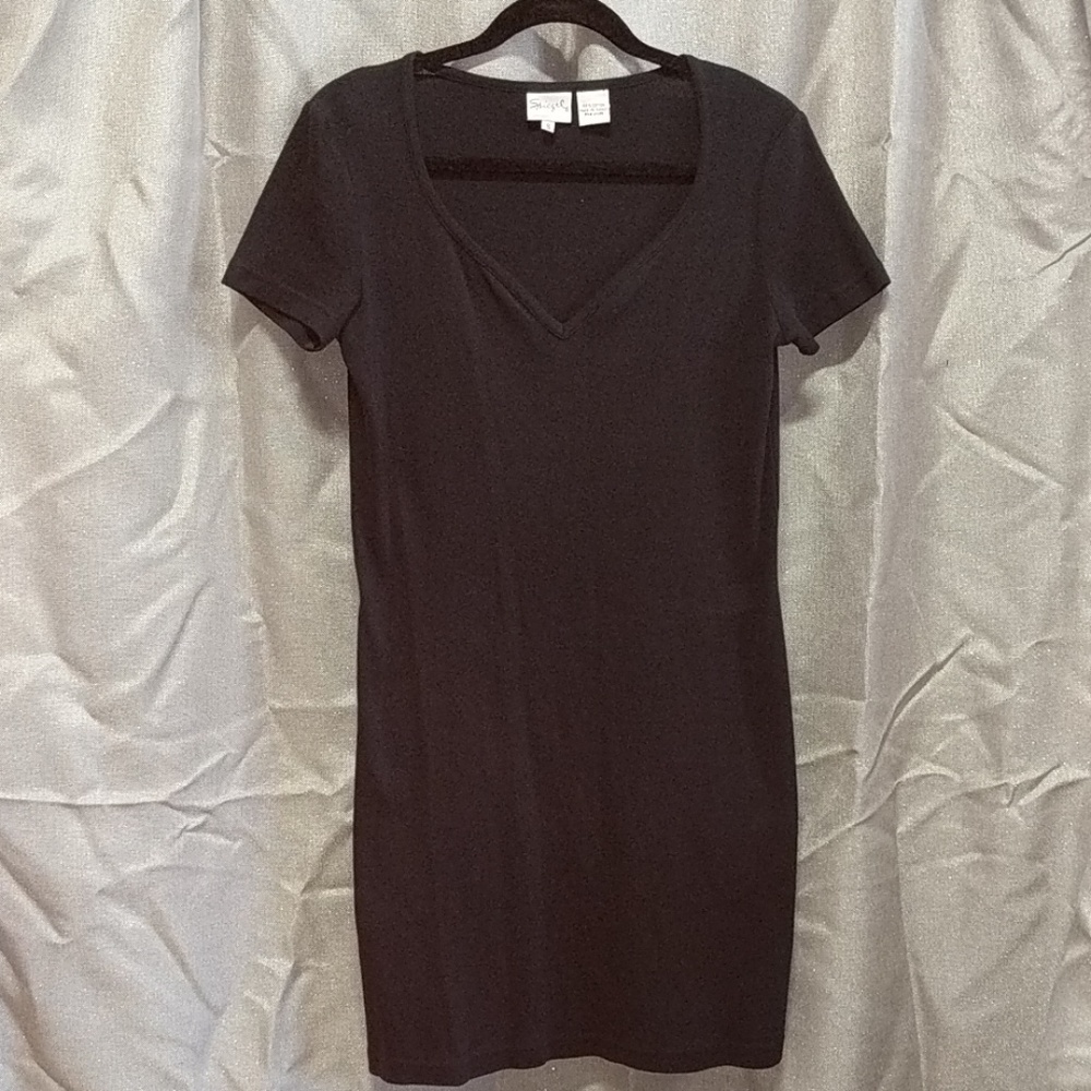 Navy blue vneck t shirt dress